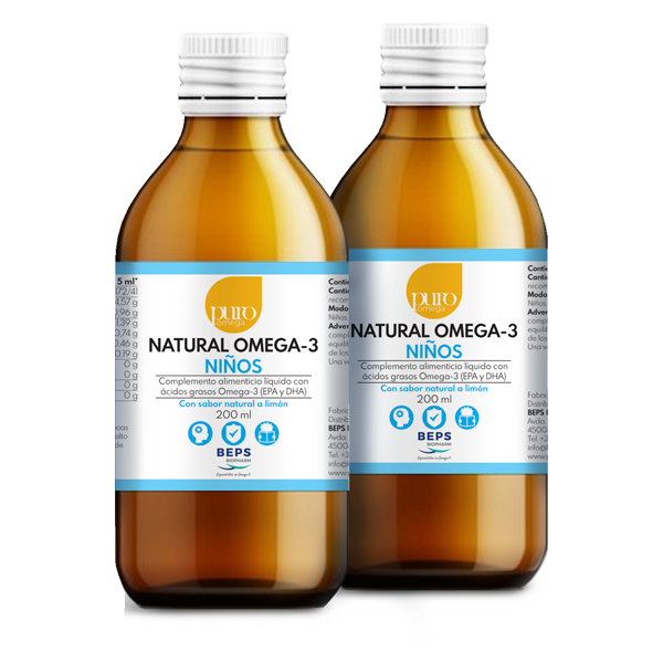 Pack Natural Omega 3 Niños, el mejor amigo de tu hijo. Con sabor limón