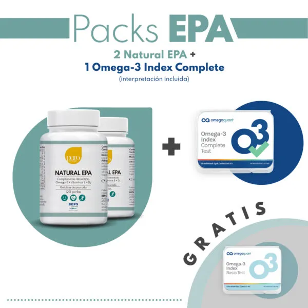 Pack: Natural EPA + Kit Omega-3 Index Complete (interpretación incluida) + Kit Omega-3 Index Basic (Gratis)
