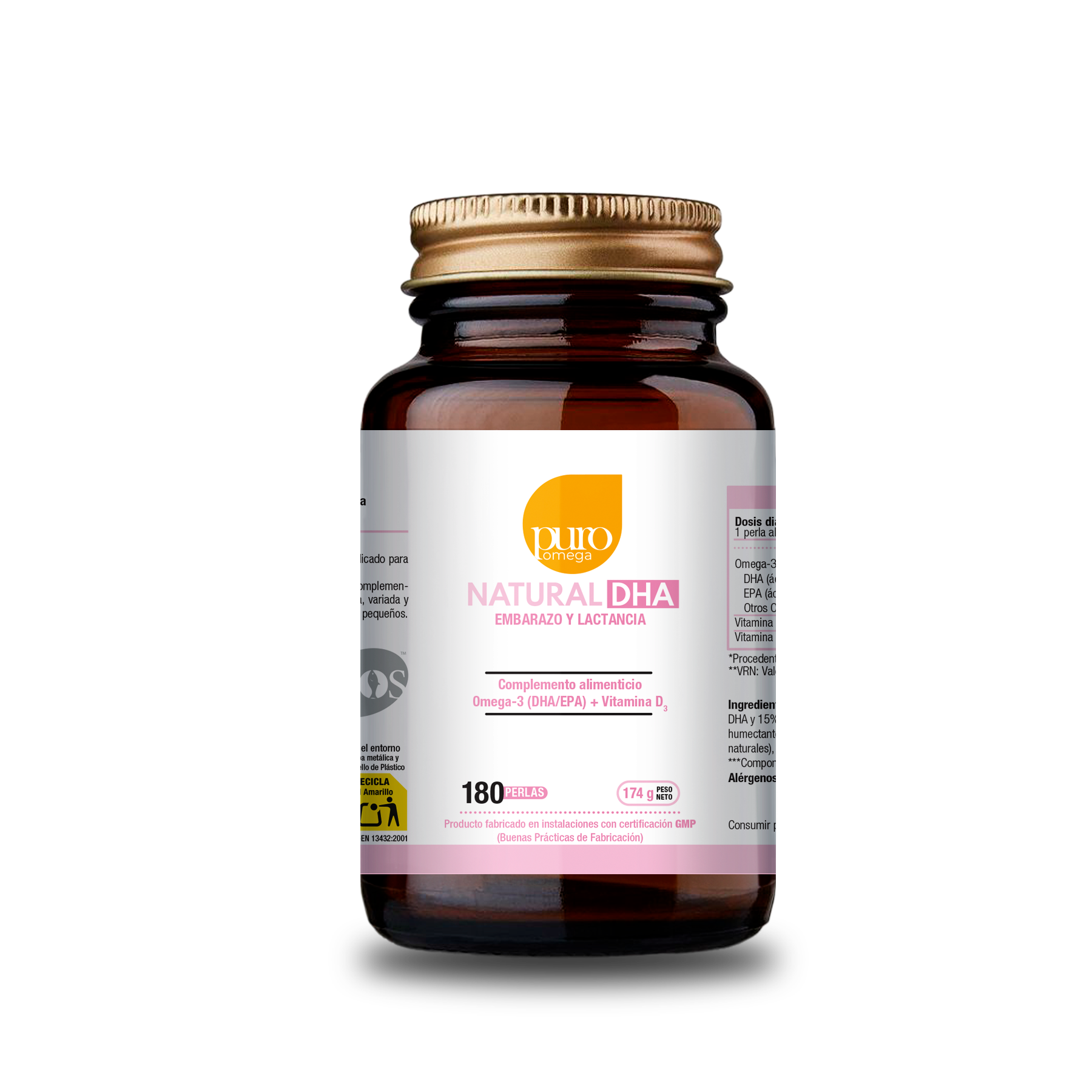 Ficticio - Natural DHA Embarazo - 180 perlas - vidrio