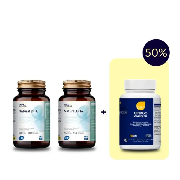2 Natural DHA 60 perlas & 1 Ginkgo Complex 60 perlas